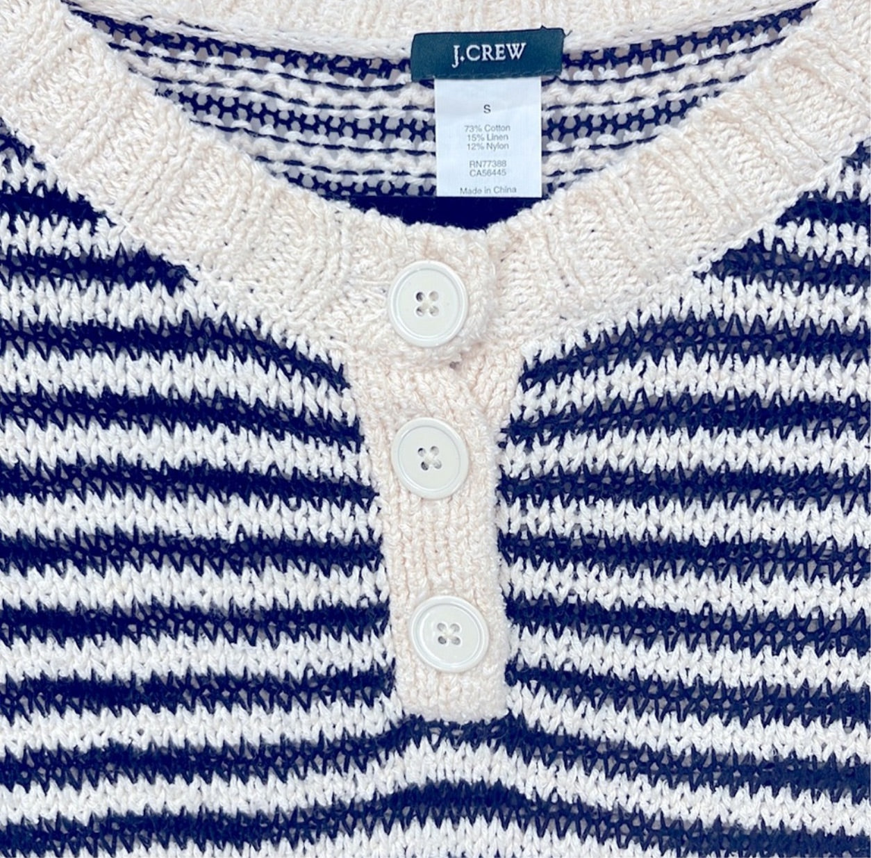 J.Crew Linen Blend Lightweight Knit Sweater