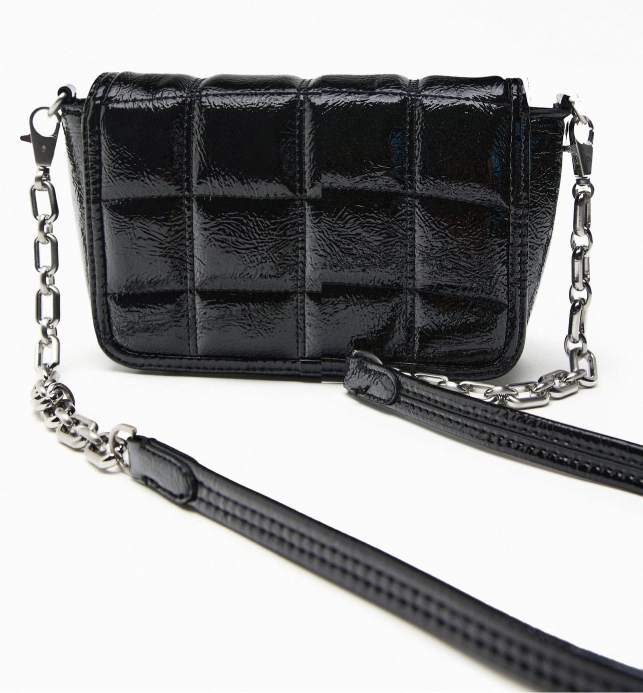 Zara Quilted Buckle Crossbody Bag