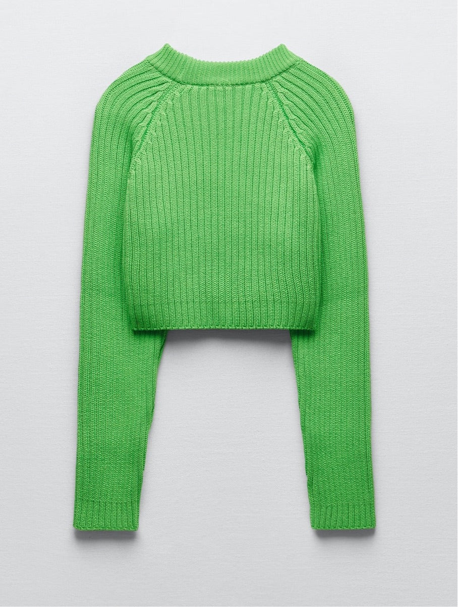 Pull court en tricot Zara