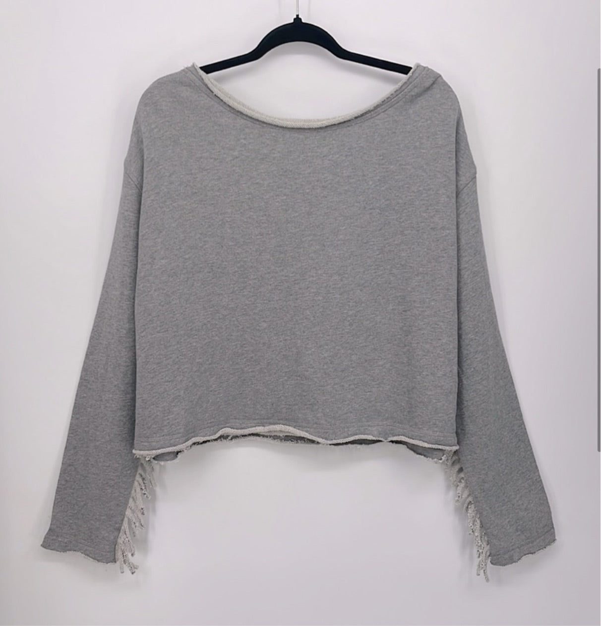 Free People - Sweat-shirt oversize court à franges