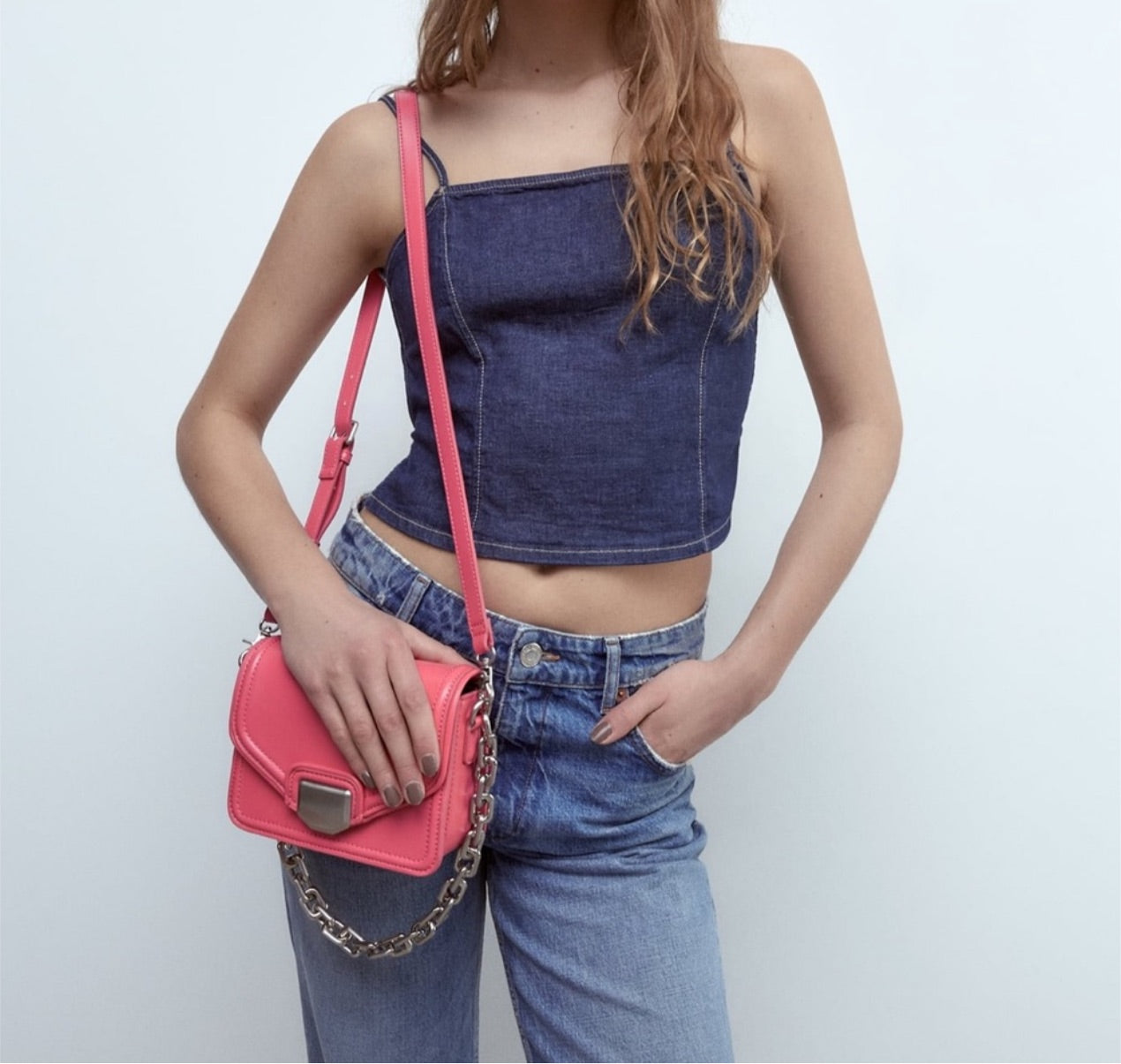 Sac bandoulière fuchsia Zara