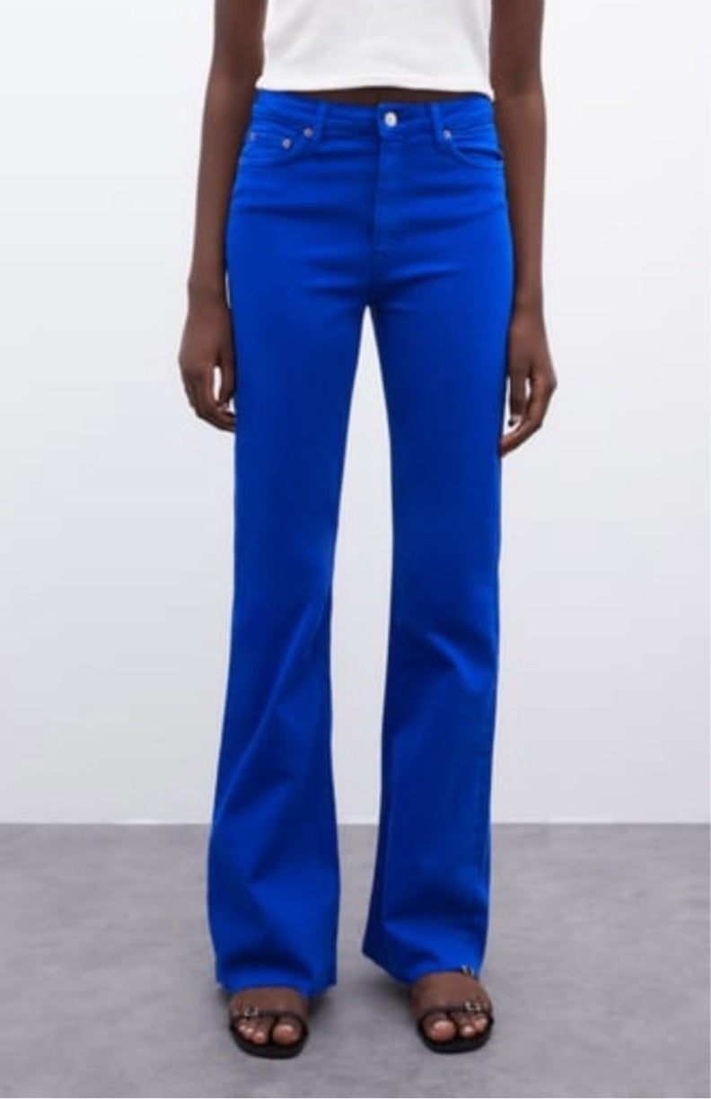 Zara - Jean skinny évasé taille haute