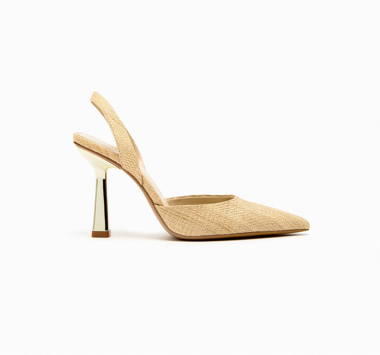 Zara Raffia High Heel Slingbacks