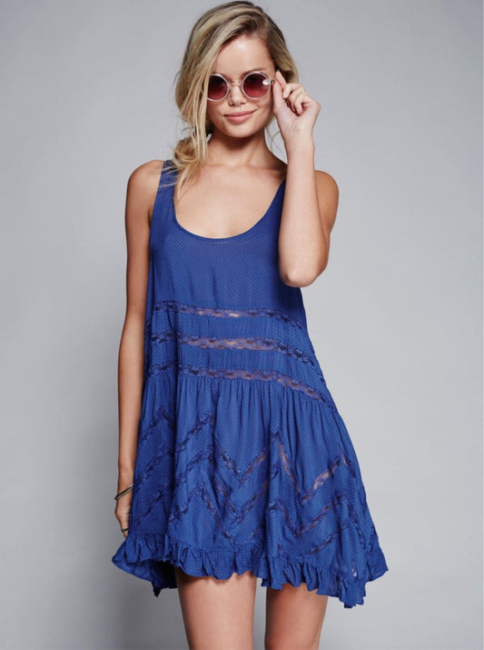 Free People Voila Lace Trapeze Slip Dress