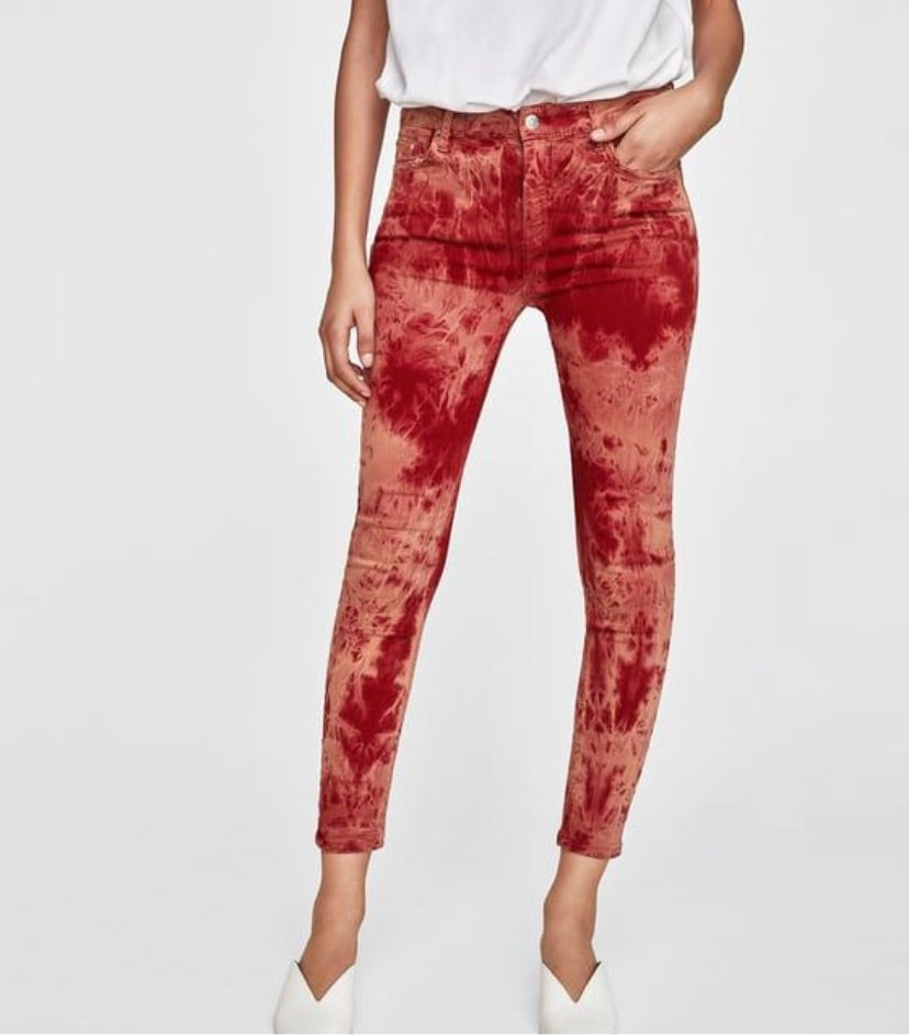 Zara Tie Dye Skinny Jeans