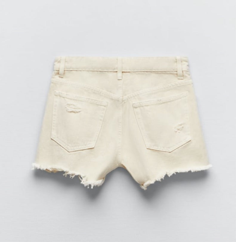 Zara High Rise Straight Cut Shorts