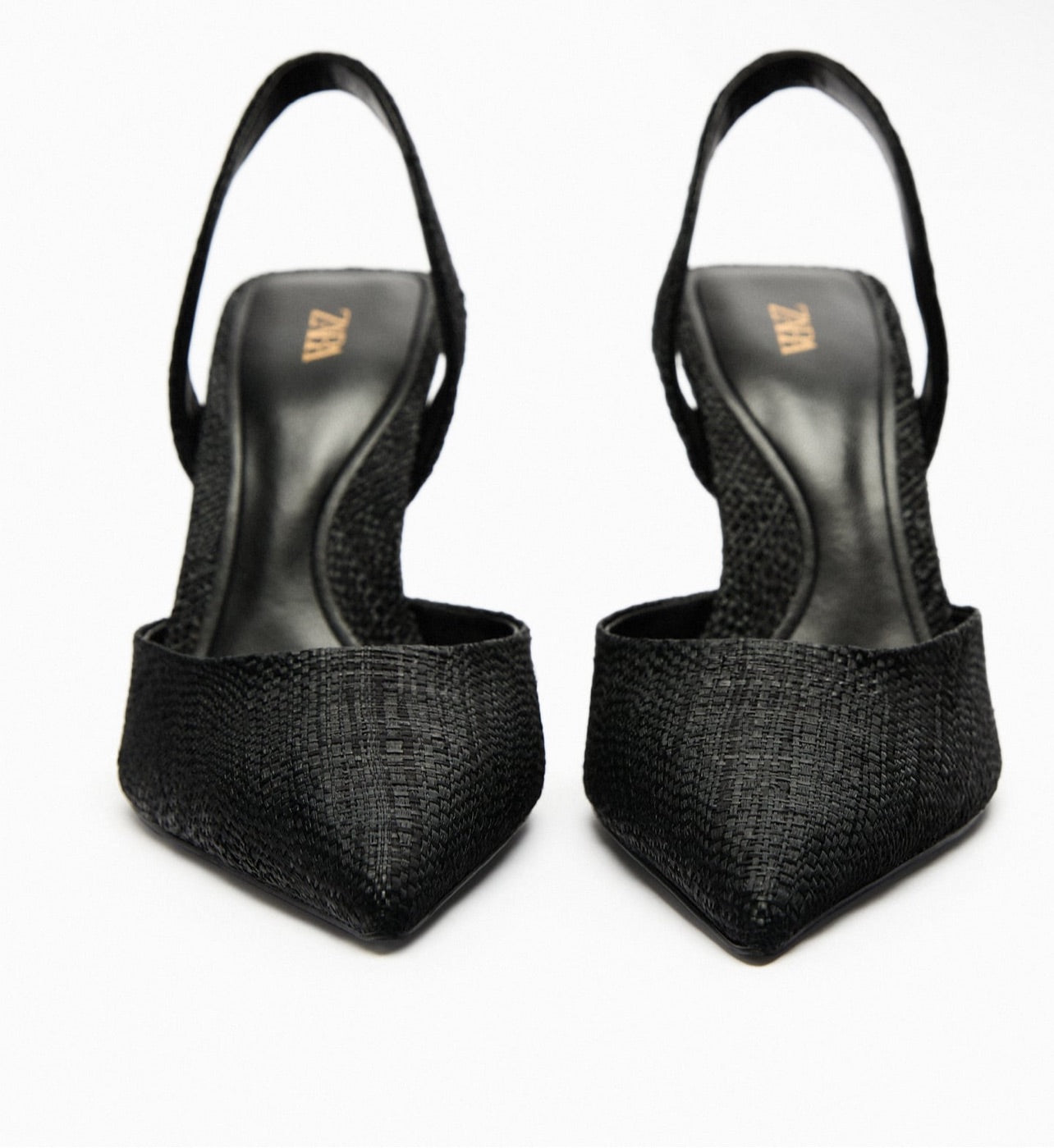 Zara Raffia High Heel Slingbacks