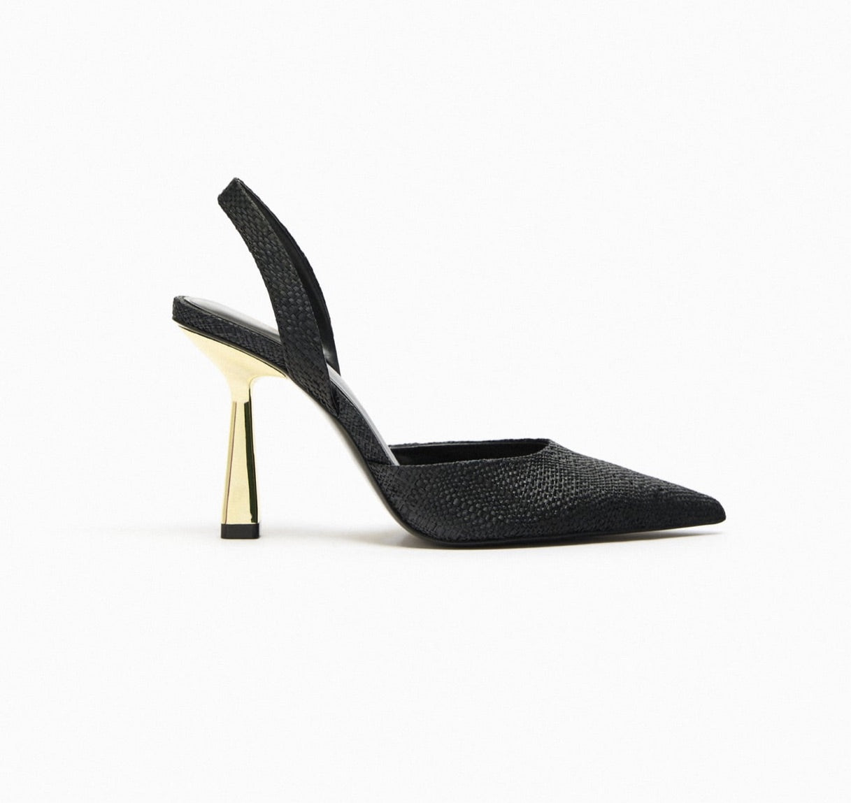 Zara Raffia High Heel Slingbacks