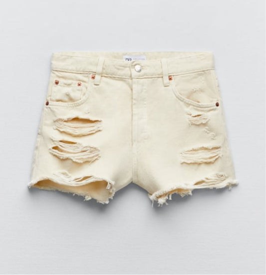 Zara High Rise Straight Cut Shorts