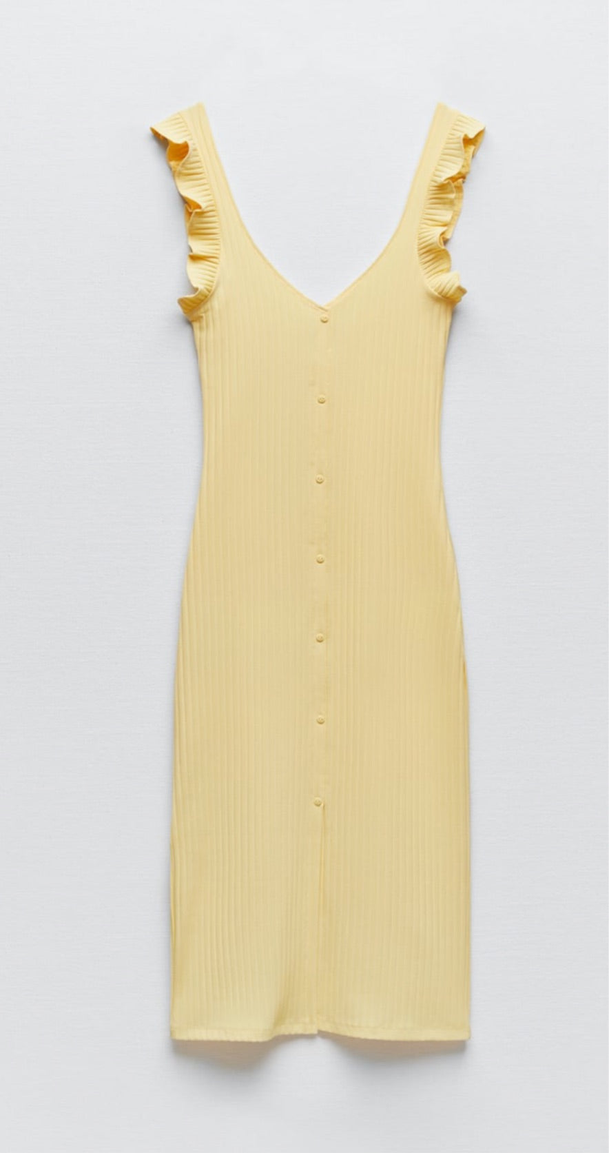 Zara Ribbed Dress with Buttons