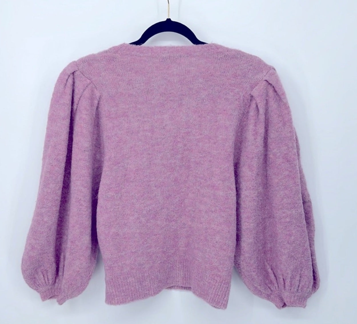 LUSH Don’t Stop Now Lilac Knit Balloon Sleeve Sweater