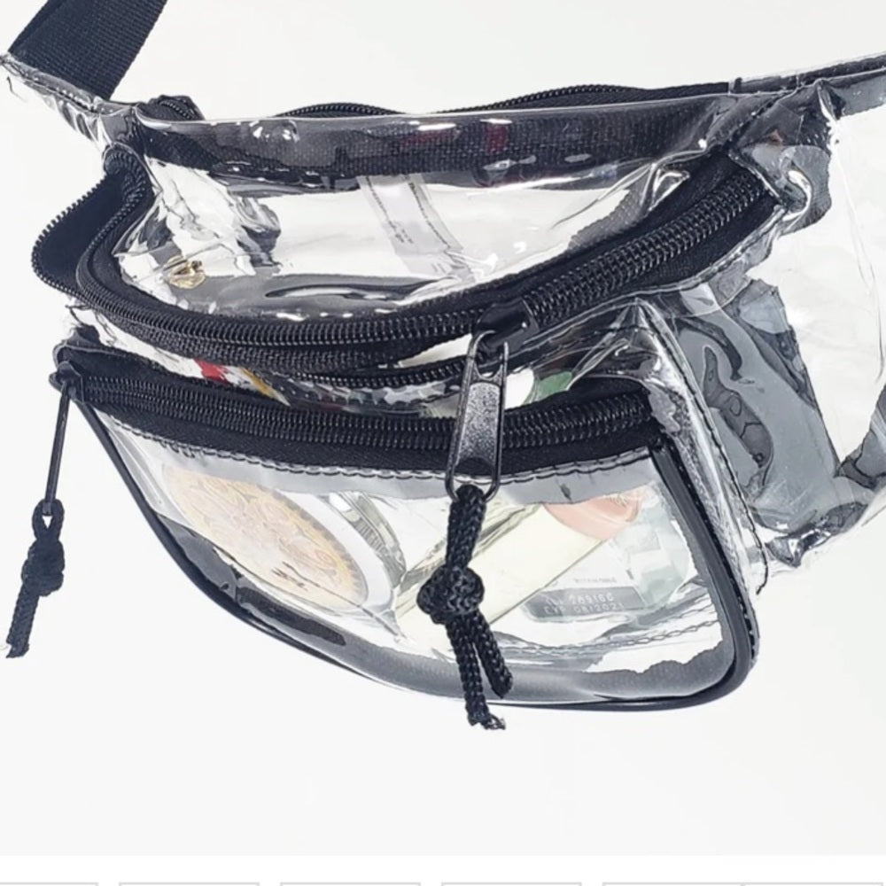 Stadium Transparent Three Zipper Fanny Pack